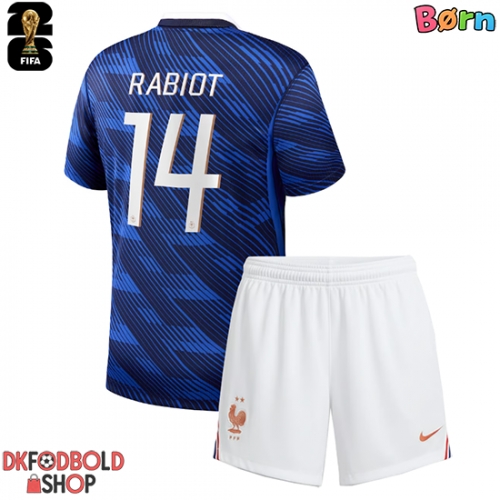 Frankrig Adrien Rabiot #14 Hjemmebanesæt Børn VM 2026 Kort ærmer (+ korte bukser)